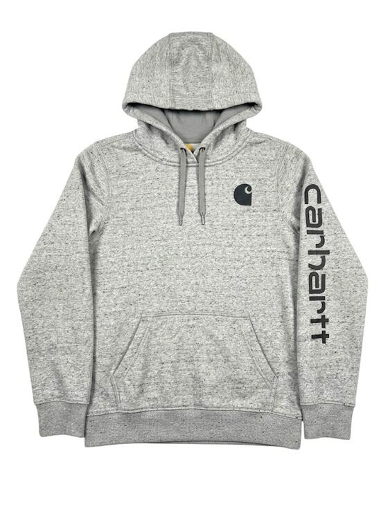 Carhartt Tops - Carhartt Relaxed Fit Midweight Logo Sleeve Hoodie Women S Asphalt Heather Gray